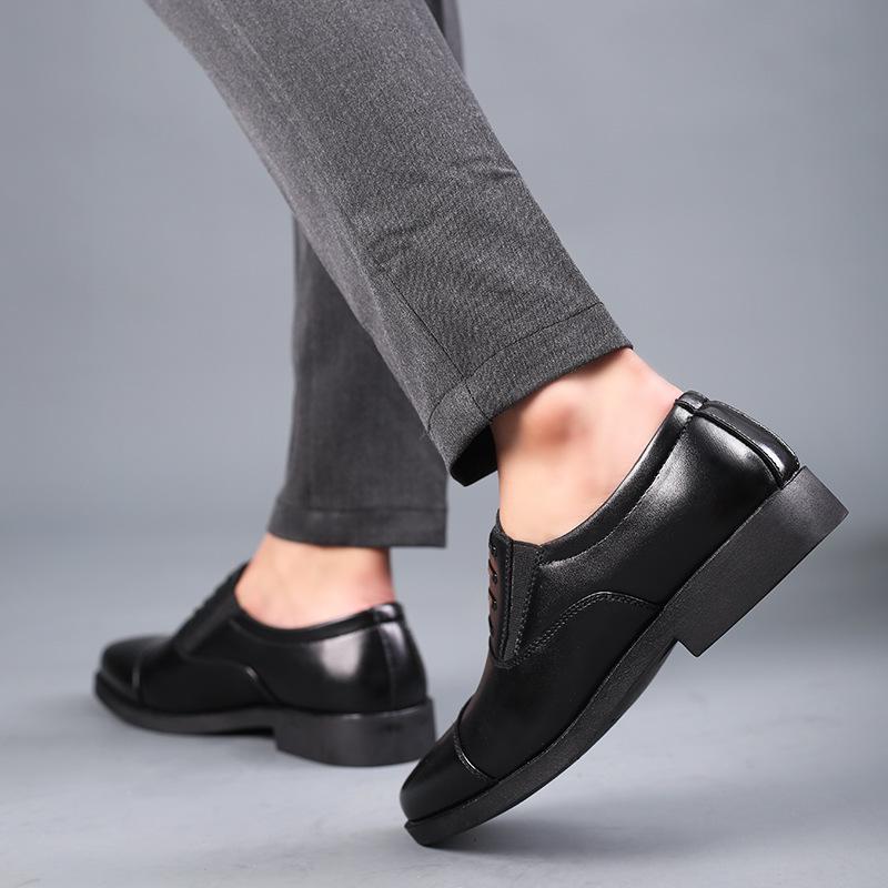 Módní nový styl formální kožené boty se třemi klouby, business casual kožené boty, prodyšné protiskluzové boty, pánské boty se třemi klouby