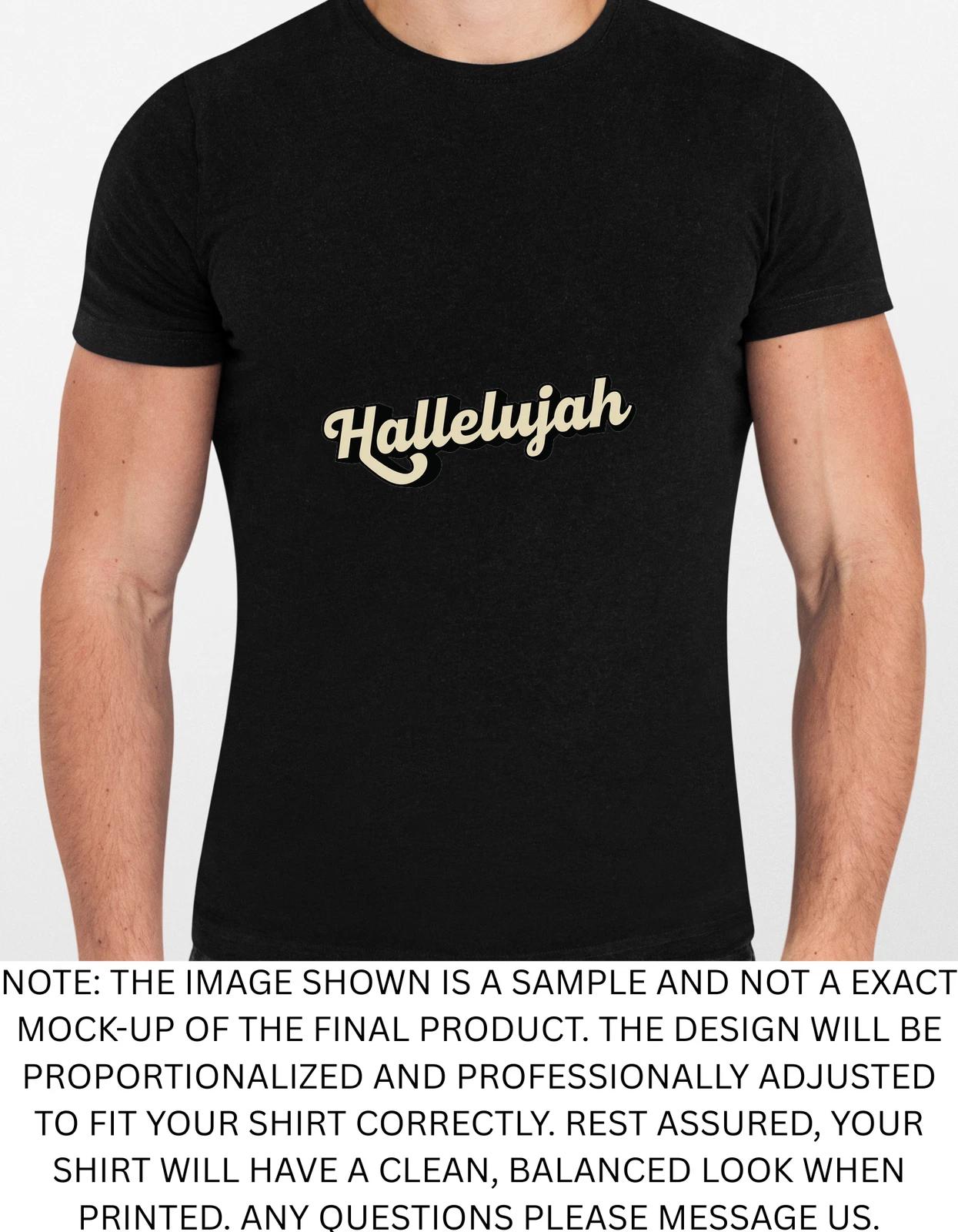 Men s and Women s T-shirts Hallelujah Religious God Jesus Graphic XXL