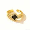 Classic and Versatile Four-leaf Clover Ring Adjustable Size Subtly Luxurious and High-end Four-leaf Clover Ring