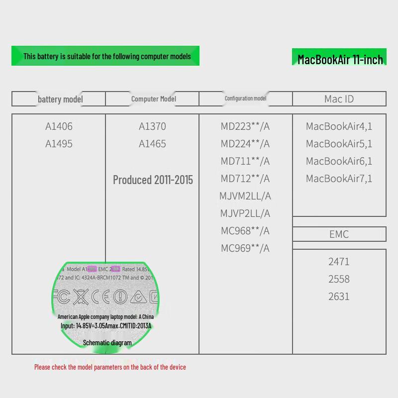 Green Giant A1495 Laptop Battery