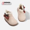Stylish Baby Girls' Mid-Top Boots - 2025 Autumn/Winter Korean Princess Soft-Soled Cotton Footwear