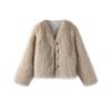 2024 Women Winter Fashion New Faux Fox Fur Coat Metal Button Thickened Warm Tops