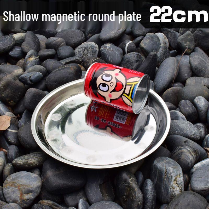 Stainless Steel Round Dinner Plate Tray - Versatile for Tableware, BBQ, Deep & Flat Dishes