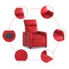 Recliner Chair In Red Synthetic Leather