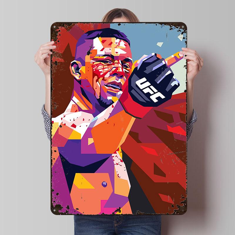 Fighter Pop Art Poster Customized Wall Art Vintage Metal Signs Retro Tin Plaque for Man Cave Gaming Room Decoration Cozy House