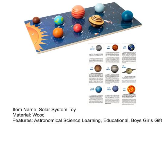 1 Set Kinder Sonnensystem Spielzeug mit 8 3D Sonnen Planeten 9 Karten Modell Universum Astronomische Wissenschaft Lernen STEM Pädagogisch