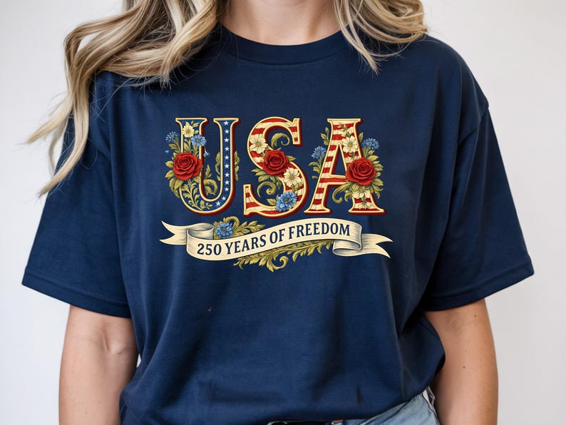 USA 250 Years of Freedom Shirt Women Unisex Fasshion America 250 Patriotic Streetwear Independence Day Vintage USA Unisex Tees