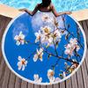 Fragrant Magnolia Flower Round Beach Towel,Soft Polyester Sand Resistant Beach Blanket,Absorbent Quick Dry Pool Towel Picnic Mat