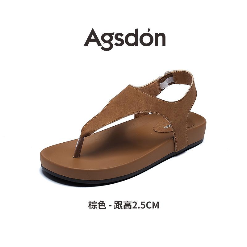 Augustine toe sandals women's 2025 new summer casual flat-bottomed wear retro Roman beach cool slippers