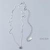 925 Sterling Silver Box Chain Round Ball Clavicle Chain Necklaces for Women Girl Gifts
