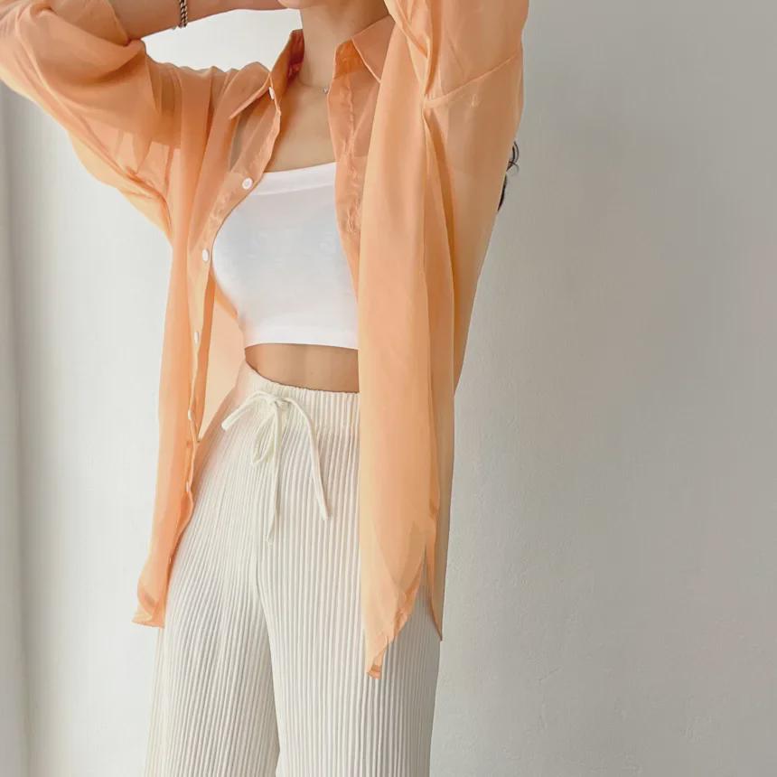 Women's Summer Cardigan – Ice Silk Sun Protection, Thin and Drapey Design Cover-up Top