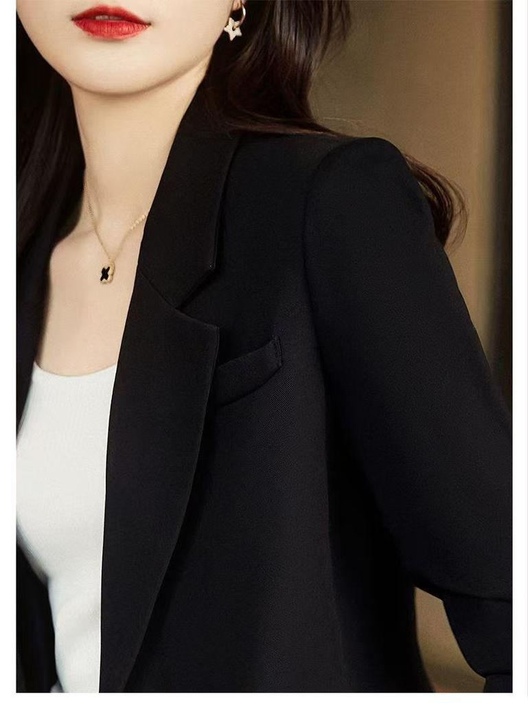 Women's High-End Coffee Color Suit Jacket – Spring/Autumn 2025 New Style, Petite Casual Blazer