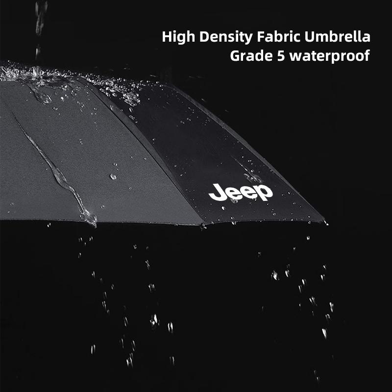 Car Emblem Umbrella Folding Black Portable Parasol For Jeep Grand Cherokee Wrangler JK Gladiator Compass Renegade Patriot Libert