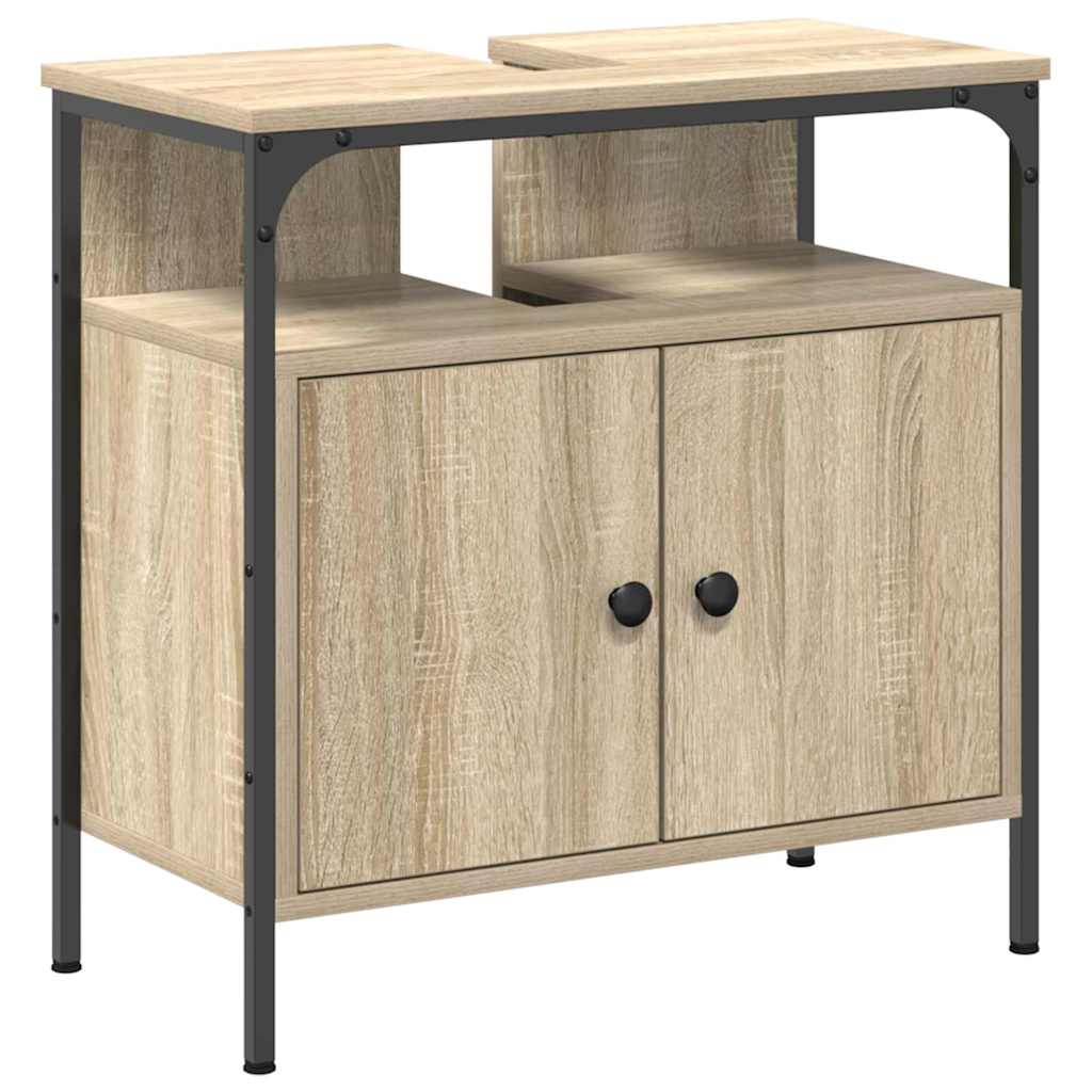 Bathroom Furniture Set with Shelf 3 Pcs Sonoma Oak Engineered Wood