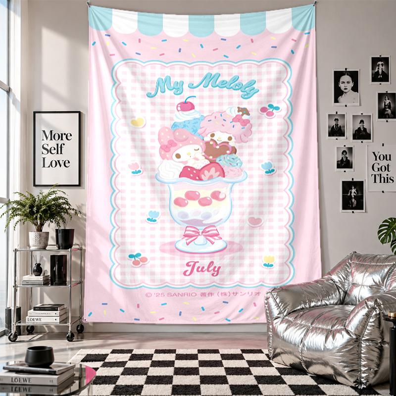 Wall TapestryMy Melody Art Hanging Cloth Decorative Background Cover for Room Decoration