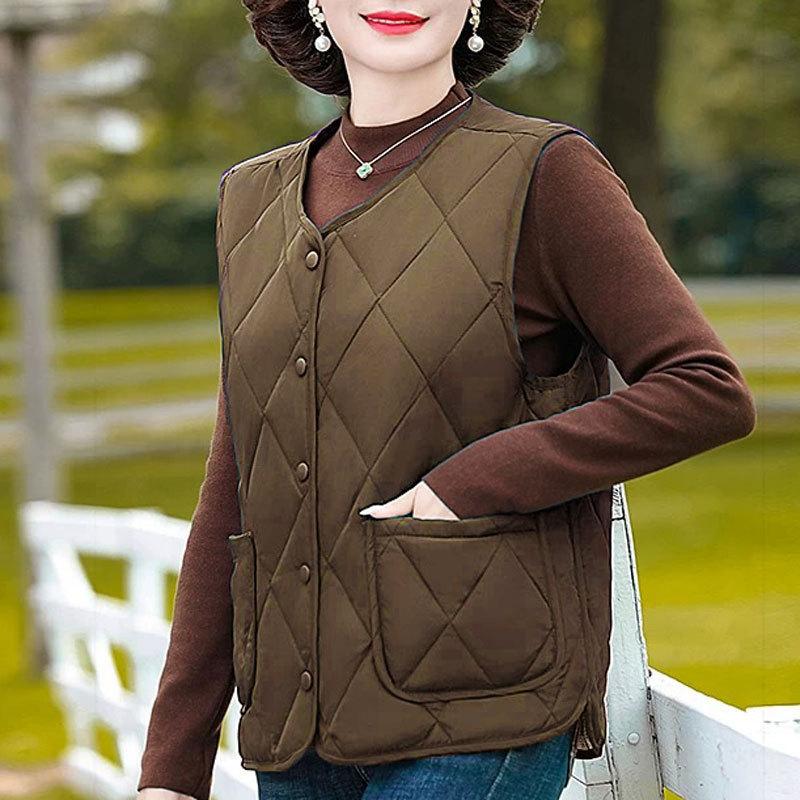 Vest Autumn and Winter New Down Cotton Vest Women's Versatile Loose Women's Vest New Vest