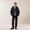 JACK&JONES Men's Water-Repellent Detachable Fur Hooded Down Jacket