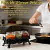 Witchy Frog Vintage Spice Jar Set, Decorative Food Storage Glass Jars with Lid & Metal Stand, Gothic Kitchen Decor for Spices