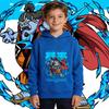 One Piece Jinbe Anime Print Boys Girls Kids Fleece Pullover Hoodie Autumn Winter Warm Casual Hooded Sweatshirt