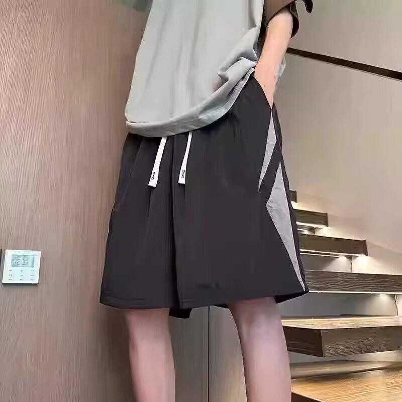 

Tooling Men s Summer Retro Straight Wide-leg Shorts Loose Five-point Pants Bf Casual Pants Tide M чёрный