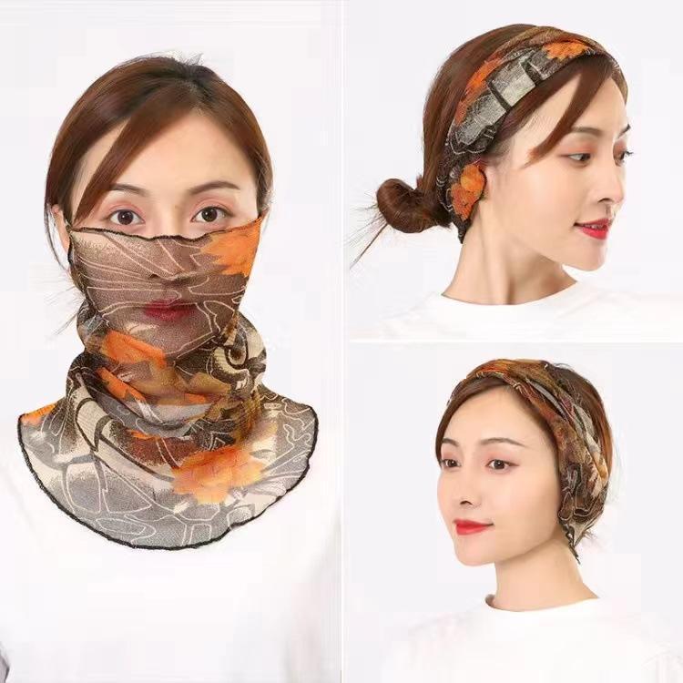 Seidenschal für Damen: Leichter Sonnenschutzschleier für Nackenschutz, Stilvolle Herbst-/Wintermaske