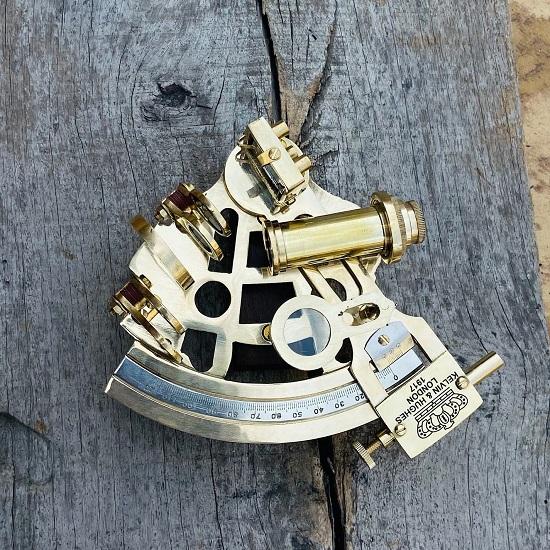 Sextant nautic marin din alamă Kelvin Huggees Londra Cadou vintage pentru Ziua Tatălui Ziua Mamei Aniversare Gif Toate Opțiunile Cadou