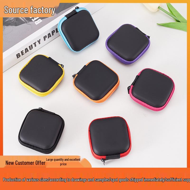 Spot Square EVA Bluetooth Earphone Storage Box - Portable Earbud, Cable, Coin, and Accessory Organizer