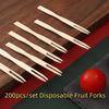 200 Pieces Mini Size Disposable Fruit Fork Bamboo Sushi Sticks Portable Appetizer Forks  Birthday