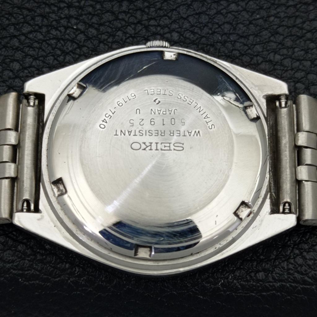 GENUINE VINTAGE SEIKO 5 AUTOMATIC JAPAN MENS BLACK COLOR DIAL WATCH A500097-2 R151a-a500097