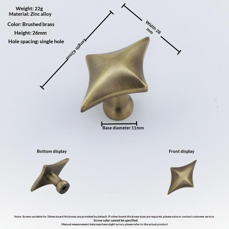 Vierkante Ster Kastknoppen Zinklegering Moderne Minimalistische Meubelgrepen Glanzend Zilver Compact Stervormige Ladeknop