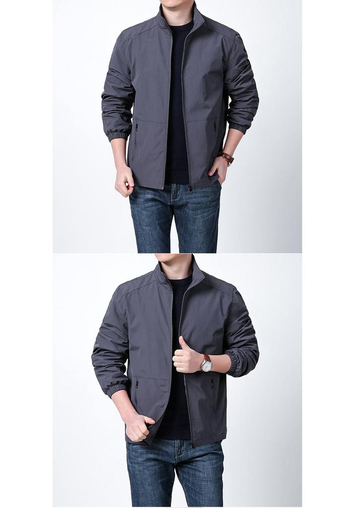 Herren Frühlings-/Herbst Baseballjacke mit Stehkragen - Lässig, Locker geschnitten, Trendiger Sportswear Mantel.