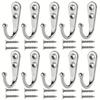 10pcs Vintage Wall Mounted Single Prong Hook Retro Mini Bronze Hangers for Clothes Keys Hats Towels Robes - Bathroom Decor