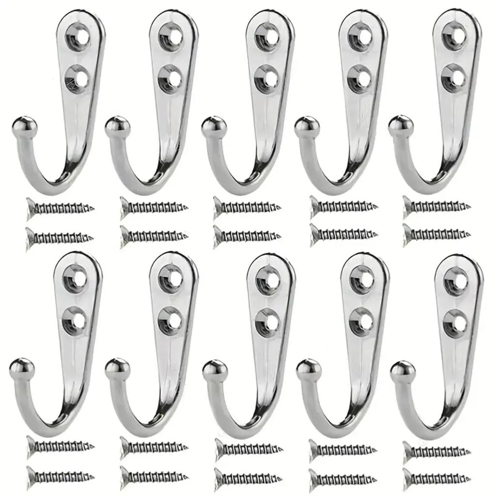 10pcs Vintage Wall Mounted Single Prong Hook Retro Mini Bronze Hangers for Clothes Keys Hats Towels Robes - Bathroom Decor