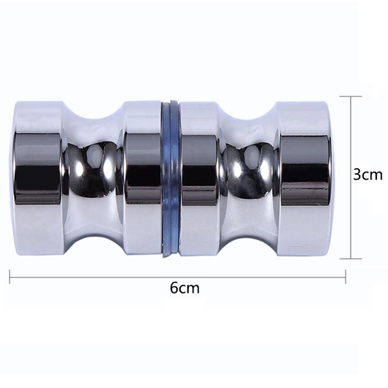 Aluminum Alloy Door Handle 1.1" Dia Single Glass Door Knob Bathroom Shower Cabinet Handle w/ Screw Home Hardware