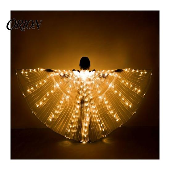 Gruppenperformance Leuchtende Flügel LED Aufleuchtend Bauchtanz für Erwachsene Kinder, Halloween Kostüm Requisiten Cosplay mit Bunten Lichtern, Leuchtend Faltbar