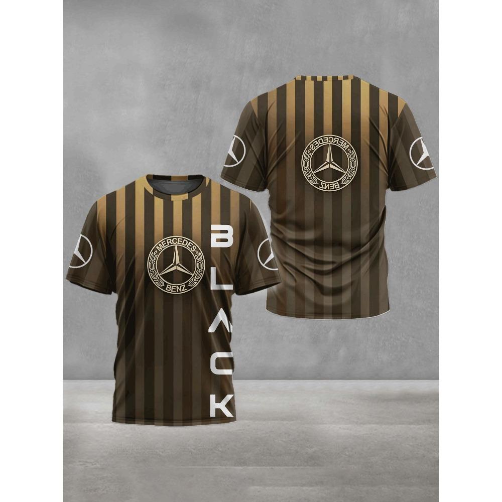 Men's Fashionable Casual Round Neck T-shirt Printed Top for Casual Summer Wear