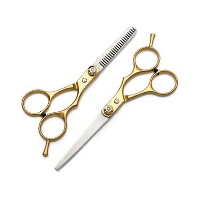 Set di tagliacapelli professionale in acciaio inossidabile dorato, forbici per sfoltire, forbici per parrucchieri, accessori