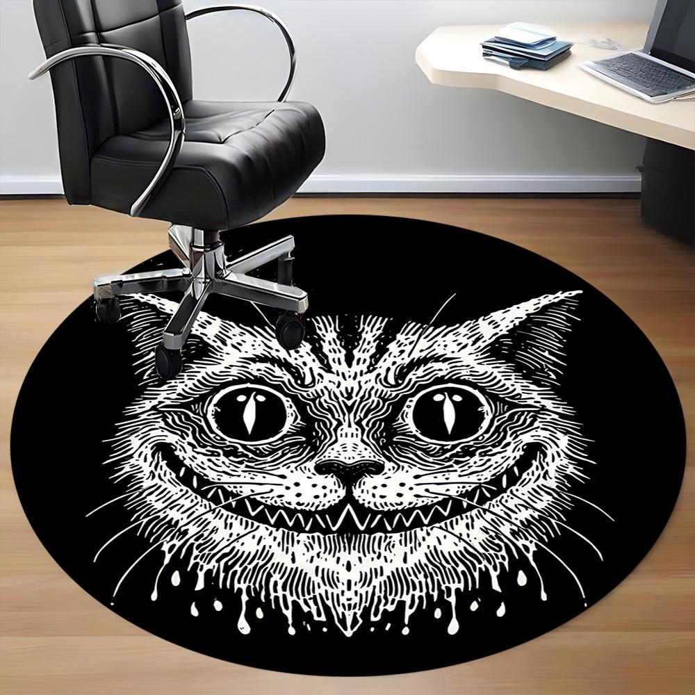 1pc Whiskers Whimsy Office Round Area Rug, Under Office Chairs Bedroom Living Room Home Decor, Room Deco, Available in Various Sizes