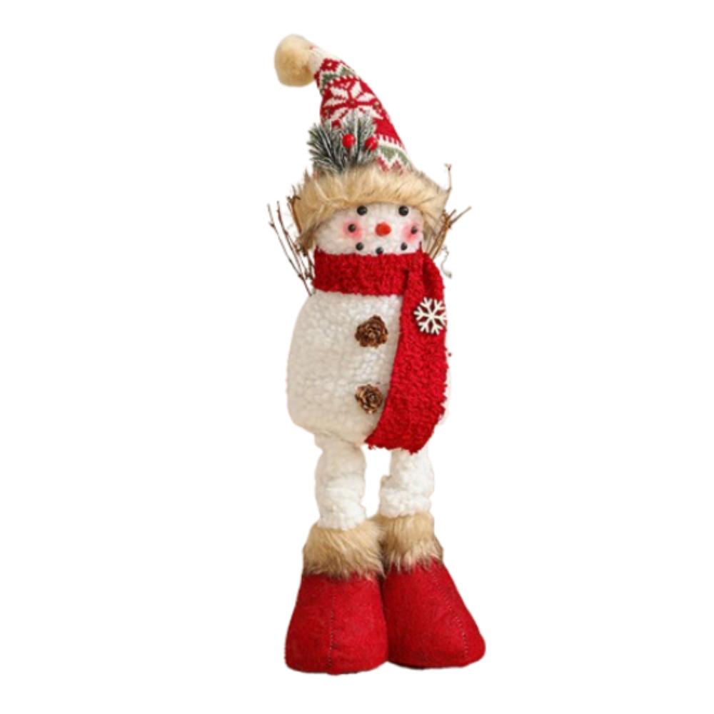 Cartoon Long Legs Snowman Ornaments Cute Plush Snowman Doll Toy Home Xmas Decoration