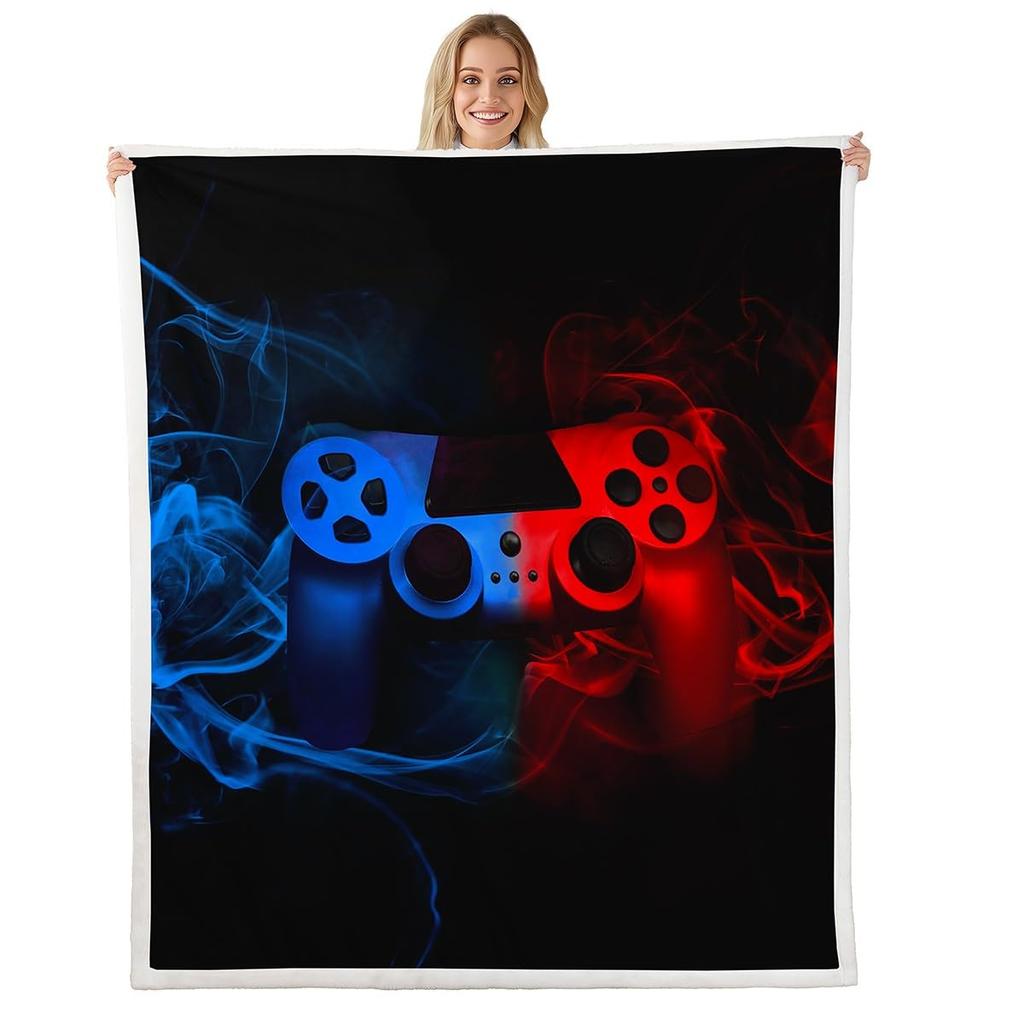 Various Cartoon Aircraft Biplane Jet Helicopter Clean White Background Pattern Flannel Throw Blanket, Warm Cozy Blanket