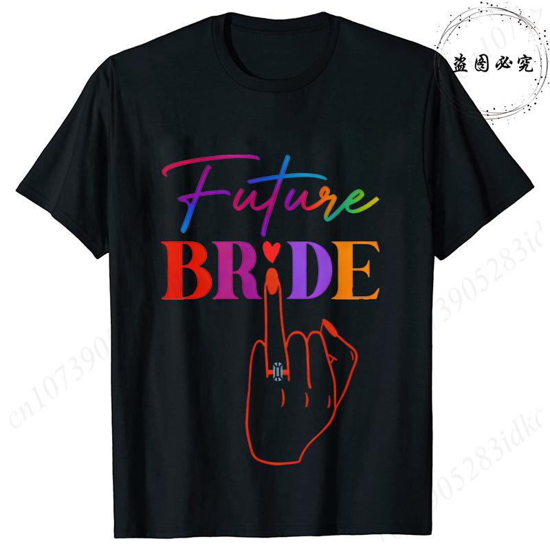 

Team Bride Uniform Future Bride Bridesmaid Tees Shirts Bridal Shower Finger Graphic Tops for Bachelorette Wedding Party S