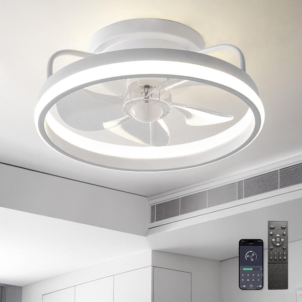 13.5 Inchs Ceiling Fan with Light White Small Ceiling Fan for Toilet/Kitchen DC Motor Fan