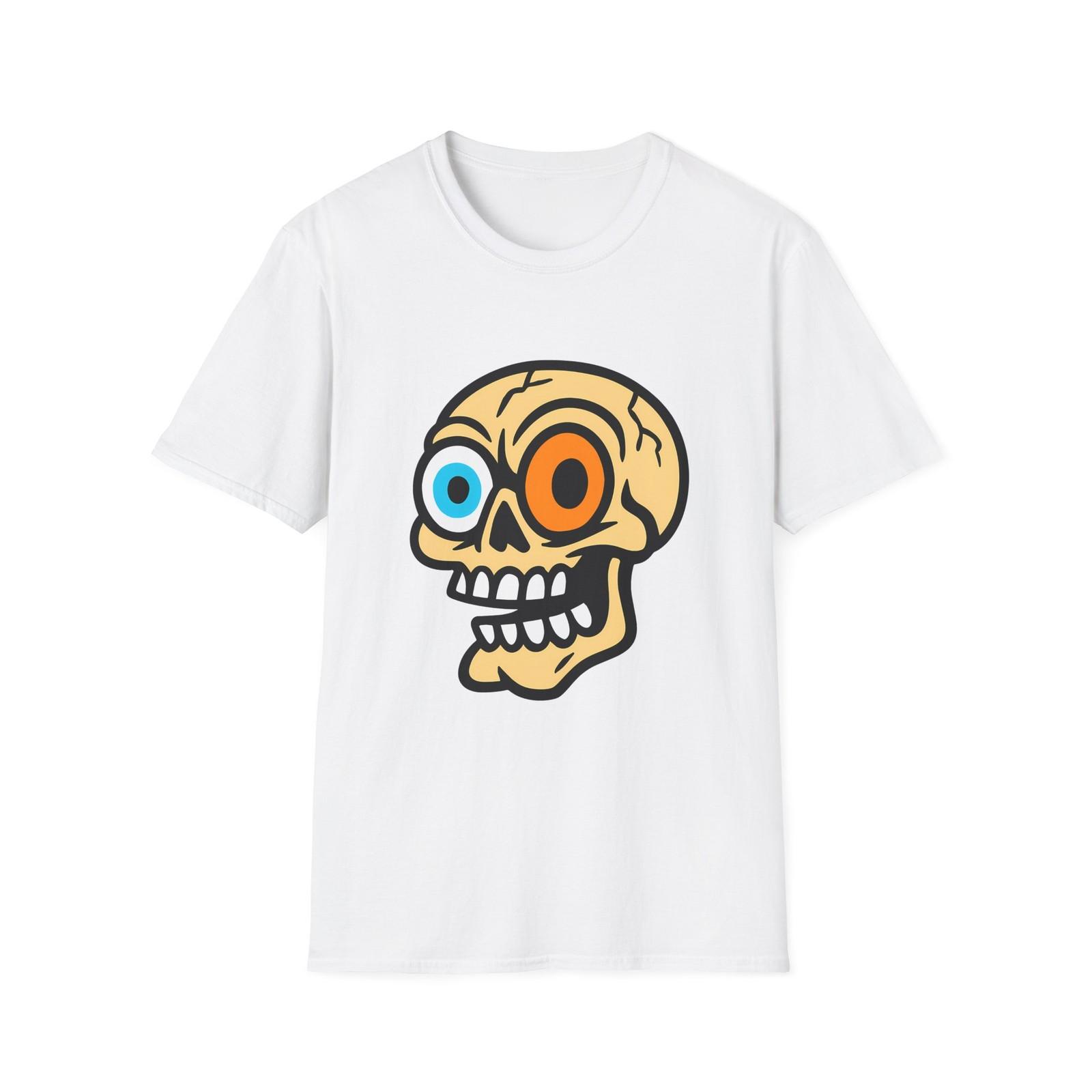 

Unisex Softstyle T-Shirt Skull Cartoon Smirk Bulging Eyes 5XL різнокольоровий