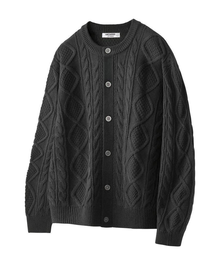 UNTAPPED STUDIO Oversized Aran Cable Round Knit Cardigan 5 Colors