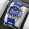 Silicone Strap Men Sports Watch Arabic Dial Business Quartz Wristwatch Reloj Hombre (Without Box)