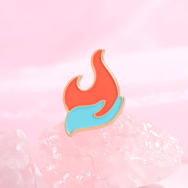 Unique Colorful Flame Brooch Enamel Coated Metal Pin Ideal Decorative Accessory For Clothing And Backpacks
