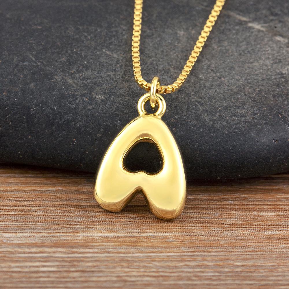 

Nidin Fashion A-Z Letters Copper Pendant Necklace Initials Alphabet For Women Men Simple Style Chain Link Jewelry Accessories
