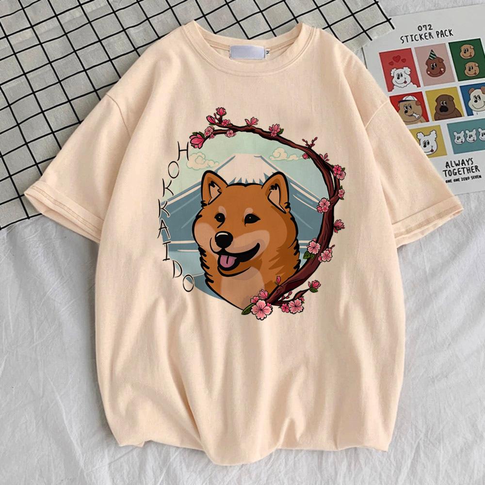 

Shiba Inu tshirt teen graphic Pop Culture Grunge Digital University shirt Trendy Vintage anime Breathable hip hop 2000s S