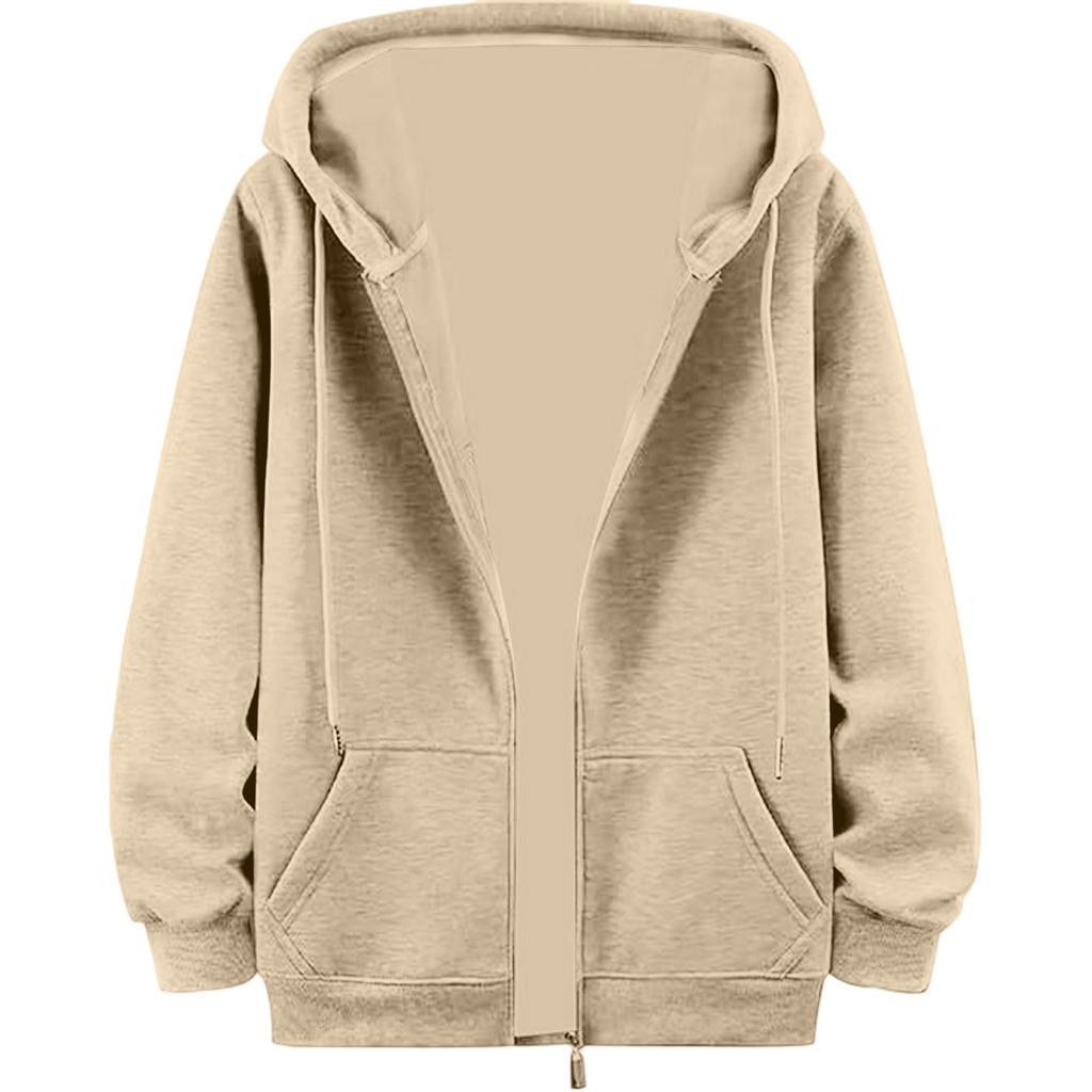 Full Zip Hooded Sweatshirt Unisex Casual Long Sleeve Drawstring Hoodie Classic Fit Pullover with Front Pockets for Everyday Wear