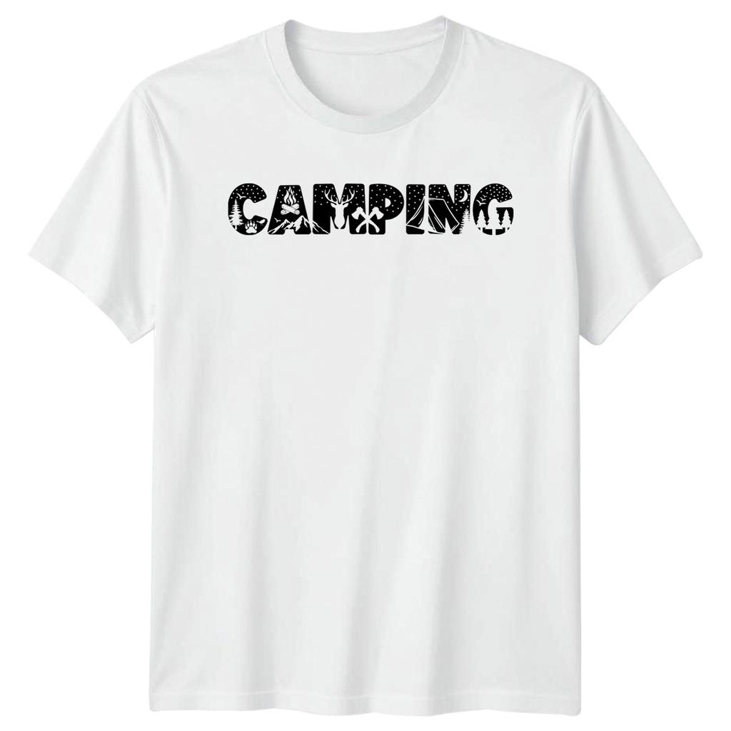 Camping TShirt Nature Silhouette Outdoor Adventure Fathers Day Gift